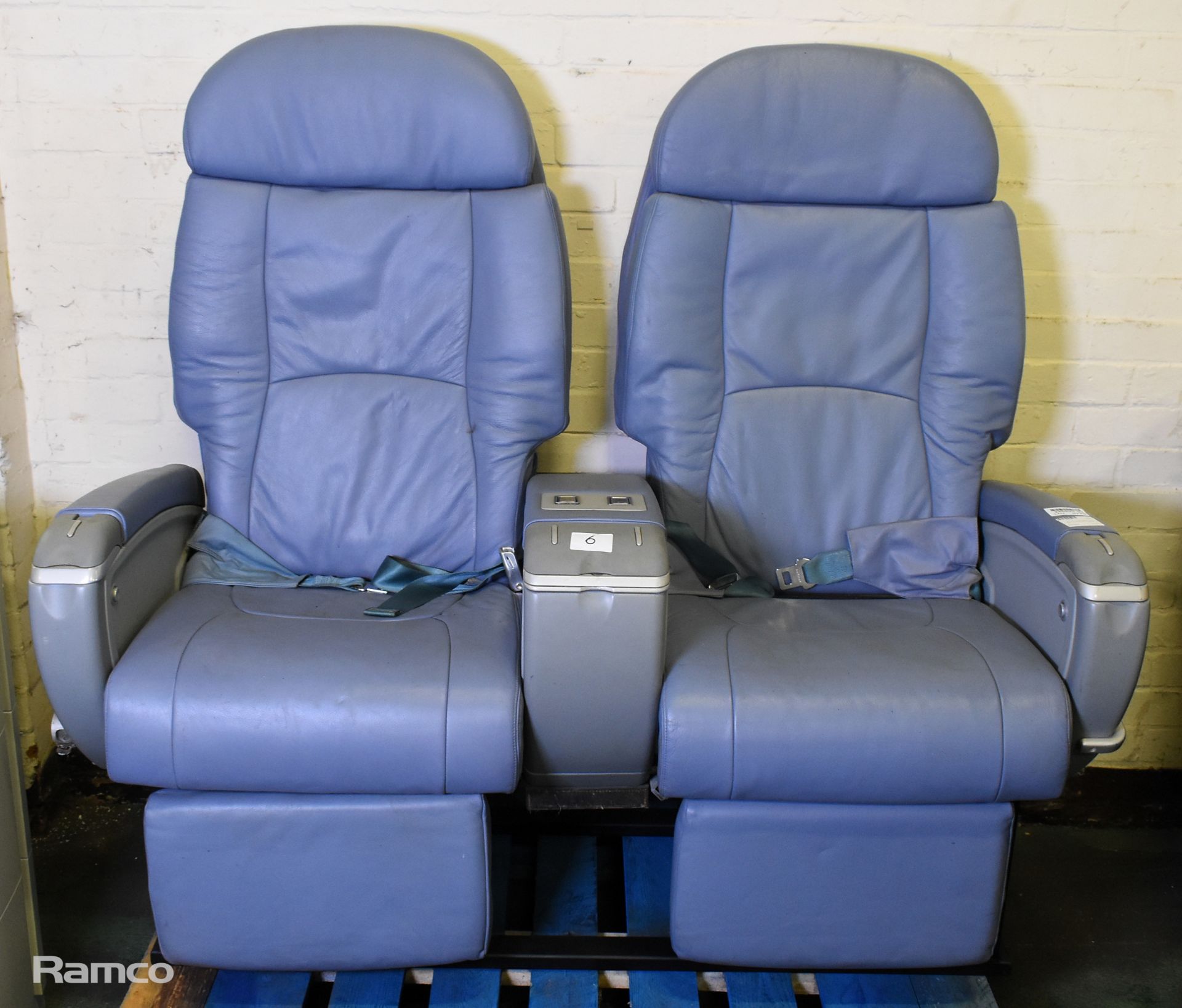 Pair of aircraft seats - W 1300 x D 770 x H 1200mm