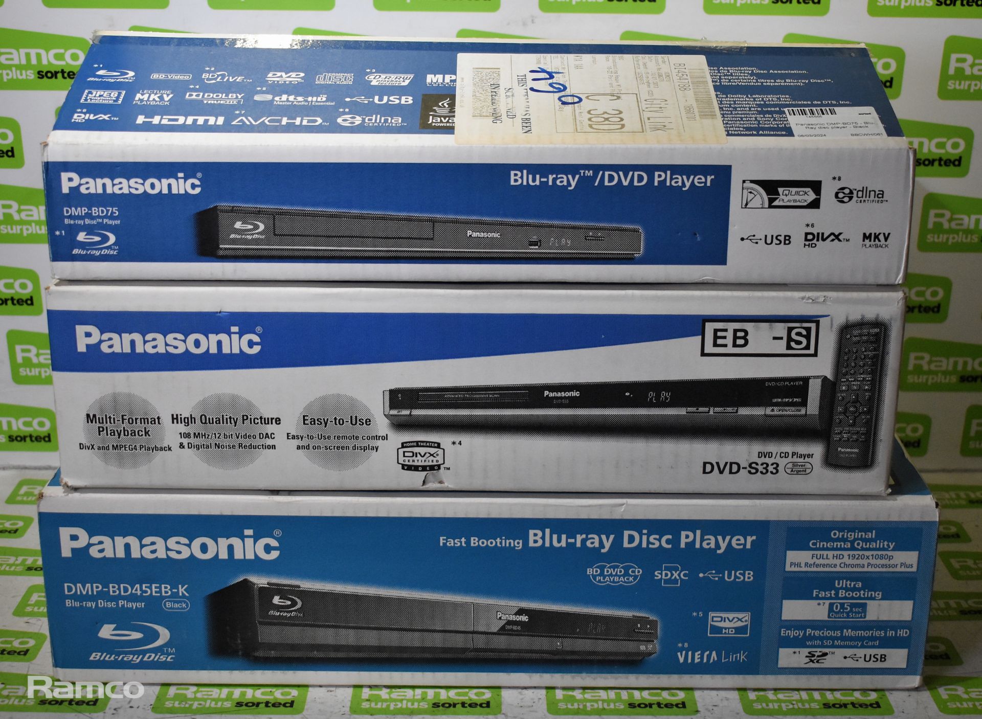 Panasonic DMP-BD45EB-K Blu-Ray disc player - Black, Panasonic DVD-S33 - DVD/CD player