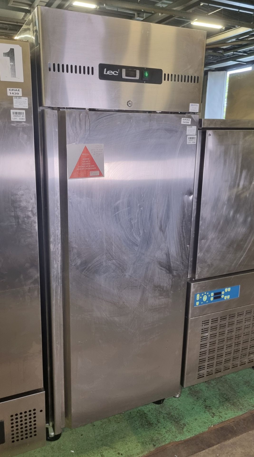 LEC CLGN 700ST stainless steel single door upright freezer - W 740 x D 840 x H 2000mm - Image 2 of 5