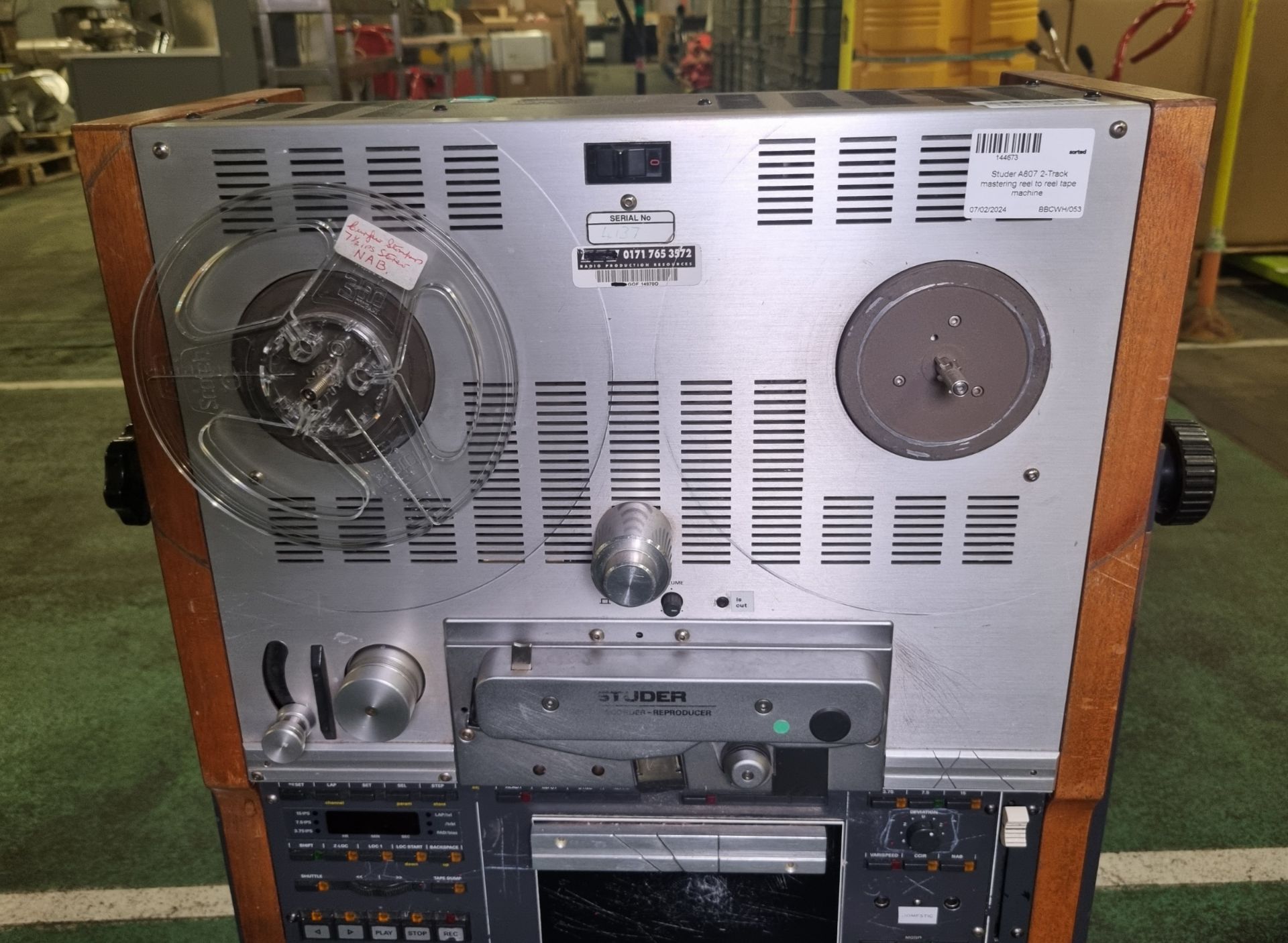 Studer A807 2 track mastering reel to reel tape machine - Image 3 of 9