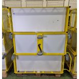 3x Yellow 3-tier general use trolleys - W 1440 x D 550 x H 1150mm