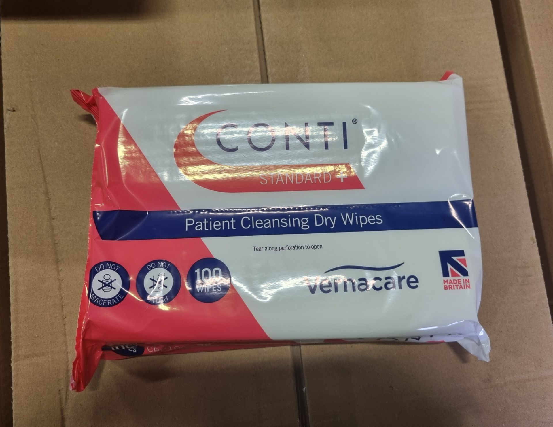 10x boxes of Vernacare Conti Standard+ patient cleansing dry wipes - 36 packs per box - Image 3 of 5