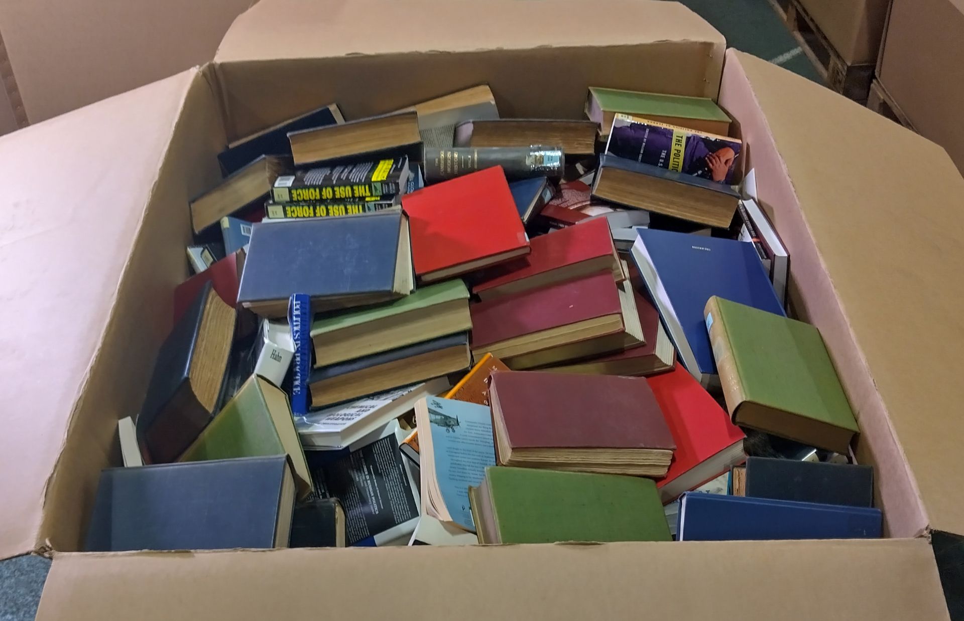 2x Pallet sized boxes of books - Fictional, Non-fictional, Military, mixed genre