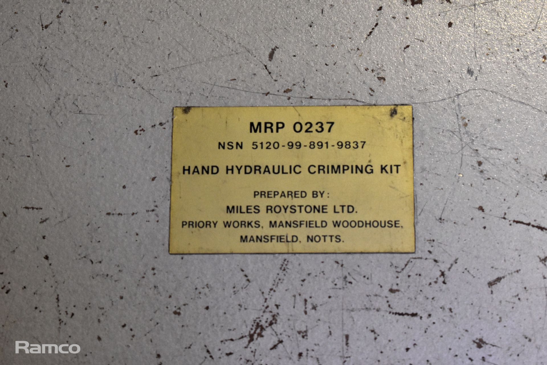 2x Glenair MRP0237 hand hydraulic crimping tool kits - 1 kit incomplete - Image 11 of 12