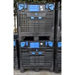 2x Plastic pallet totes - L 1200 x W 1000 x H 1000mm