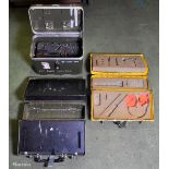 Multiple piece tool kit in foam trays - spanners, screwdrivers, hammers, pliers