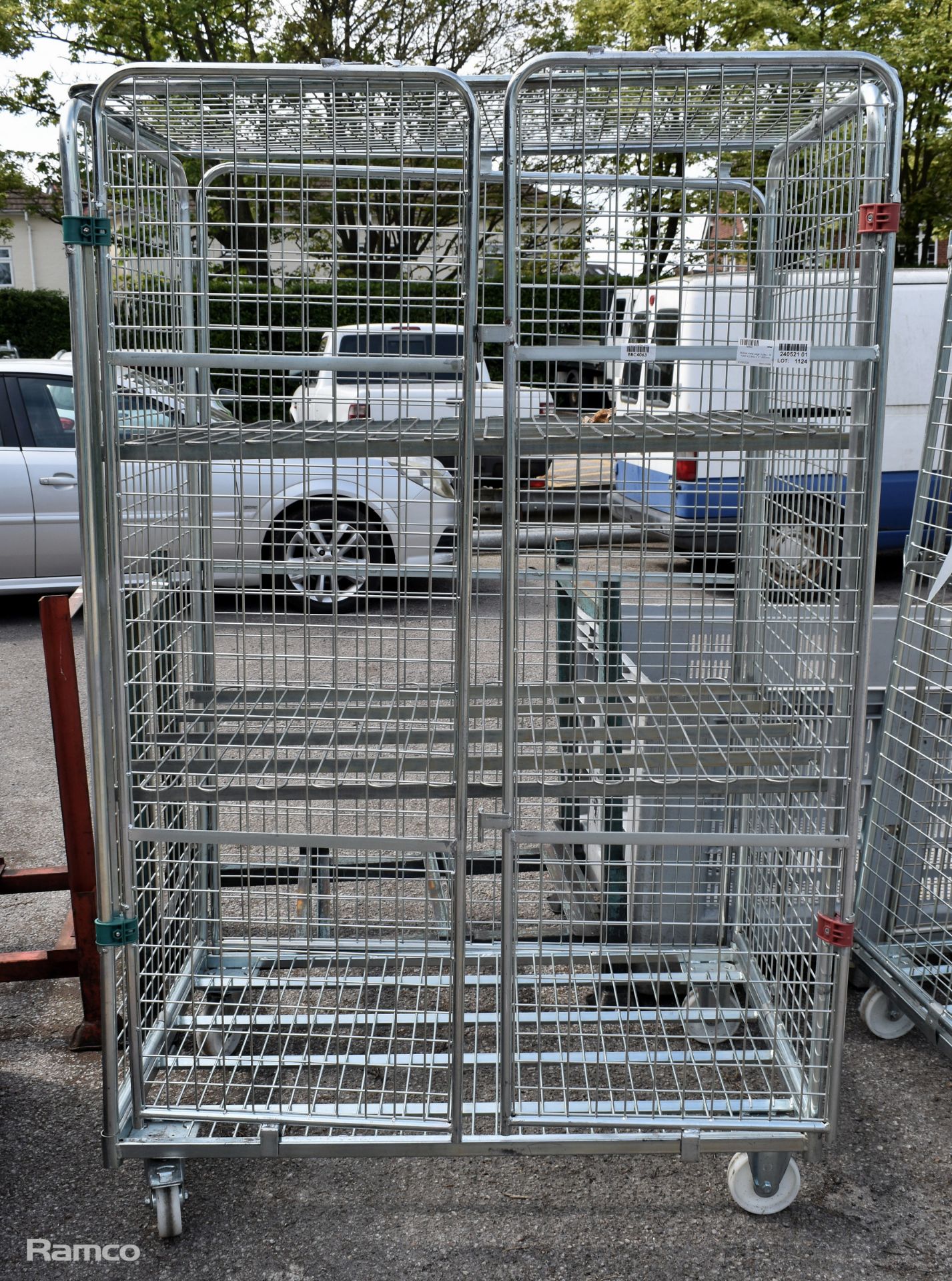 Mobile metal cage trolley - W 1200 x D 830 x H 1855mm