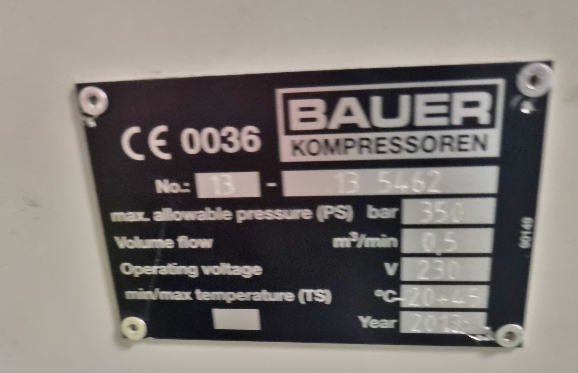 Bauer 100-2.2-H-M01 Compressor & Kompressoren CPF450-M01 cylinder refill system - Image 14 of 16