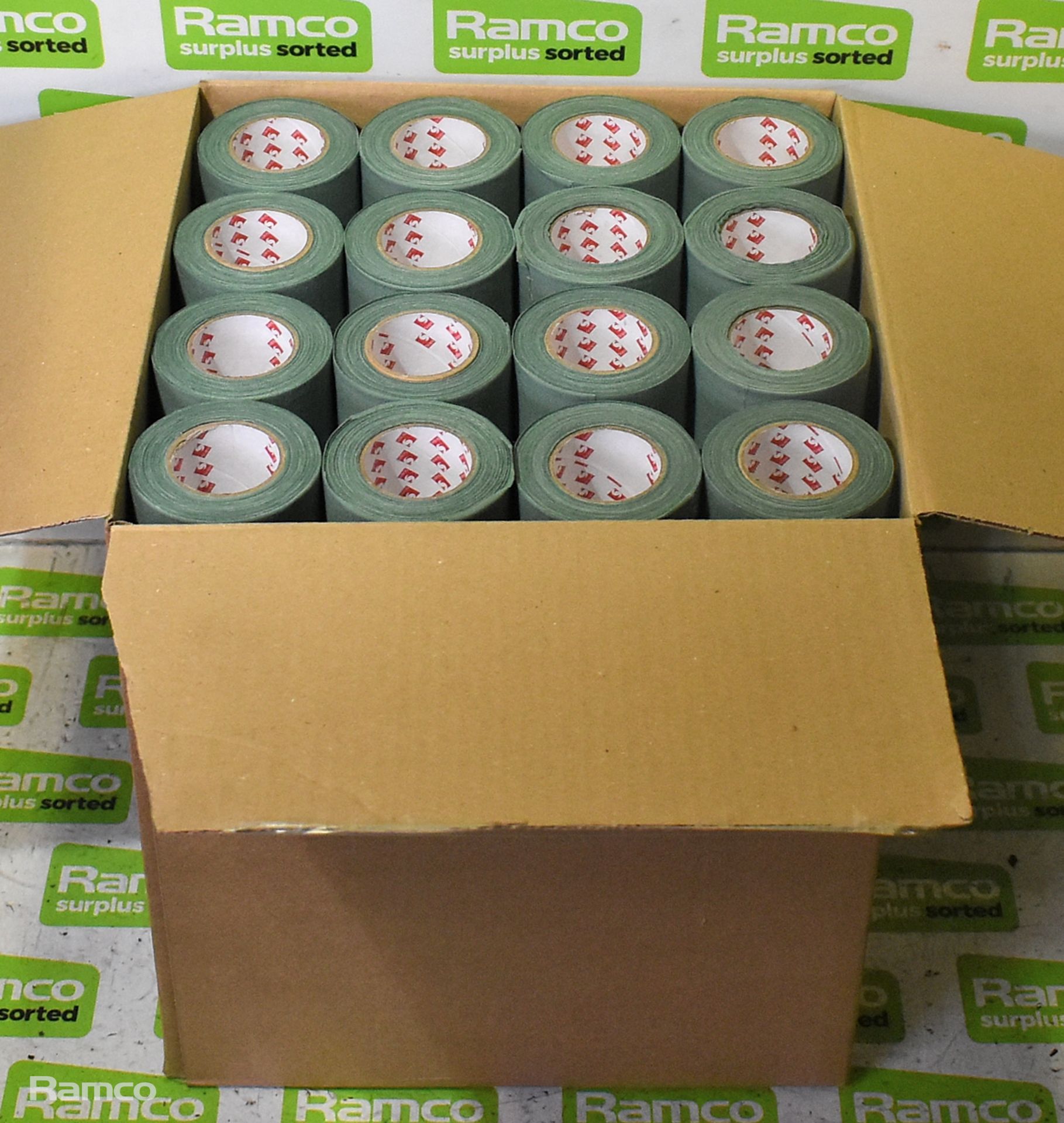 2x boxes of Scapa 3302 green adhesive cloth tape - 50mm x 10m - 96 rolls per box - Image 2 of 4