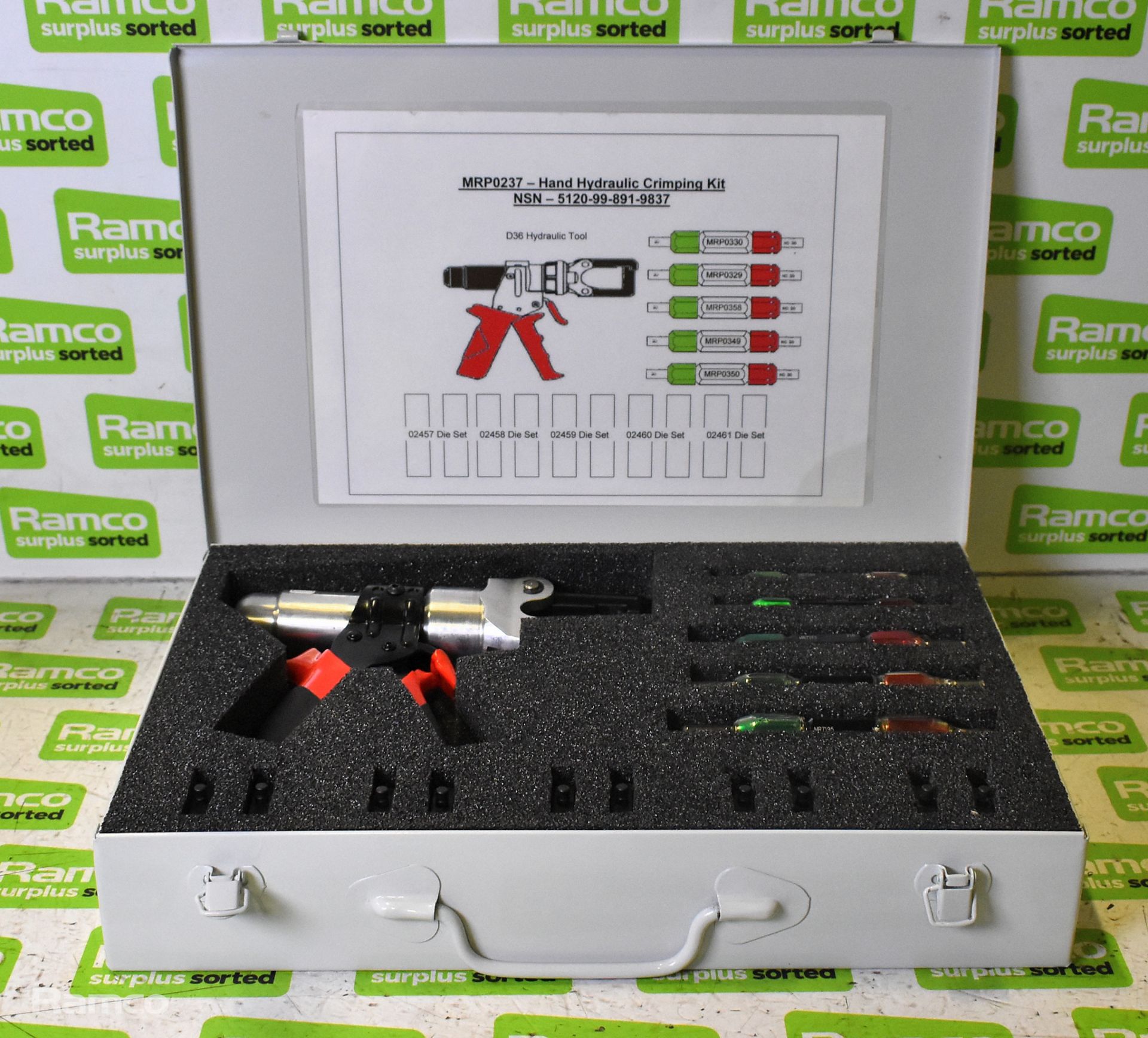 Glenair MRP0237 hand hydraulic crimping tool kit