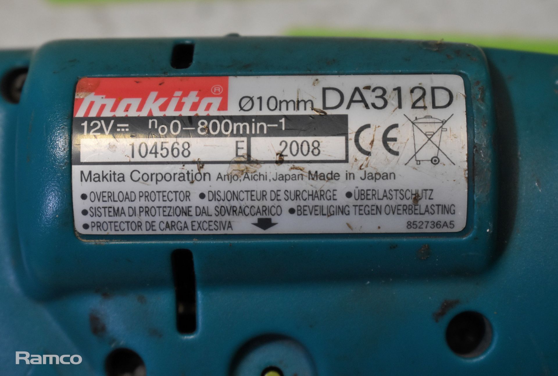 2x Makita DA312D 12V cordless 90 degrees angle drills with battery - Image 6 of 7