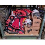 9x Crewsaver lifejackets - UNCERTIFIED - NOT SAFETY TESTED, 12x Gecko marine safety helmets