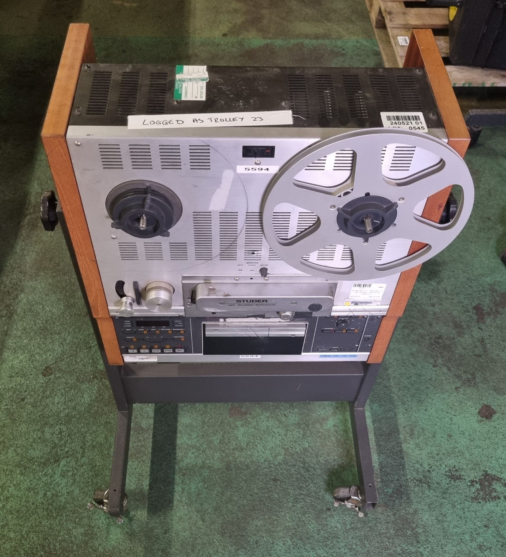 Studer A807 2 track reel to reel recorder & reproducer tape unit - Image 2 of 12