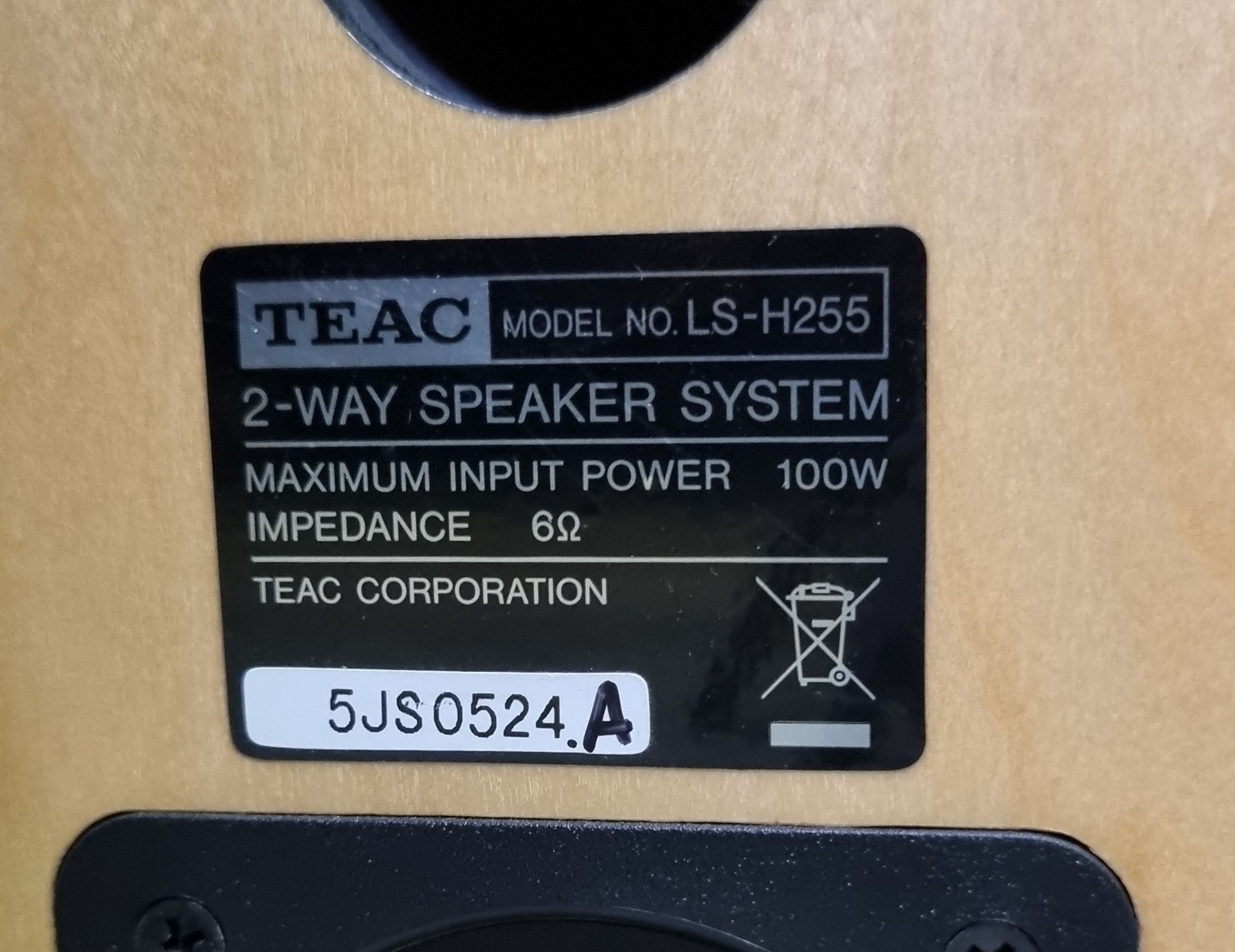 20x TEAC LS-H255 2-Way speakers - 100W - Image 4 of 5