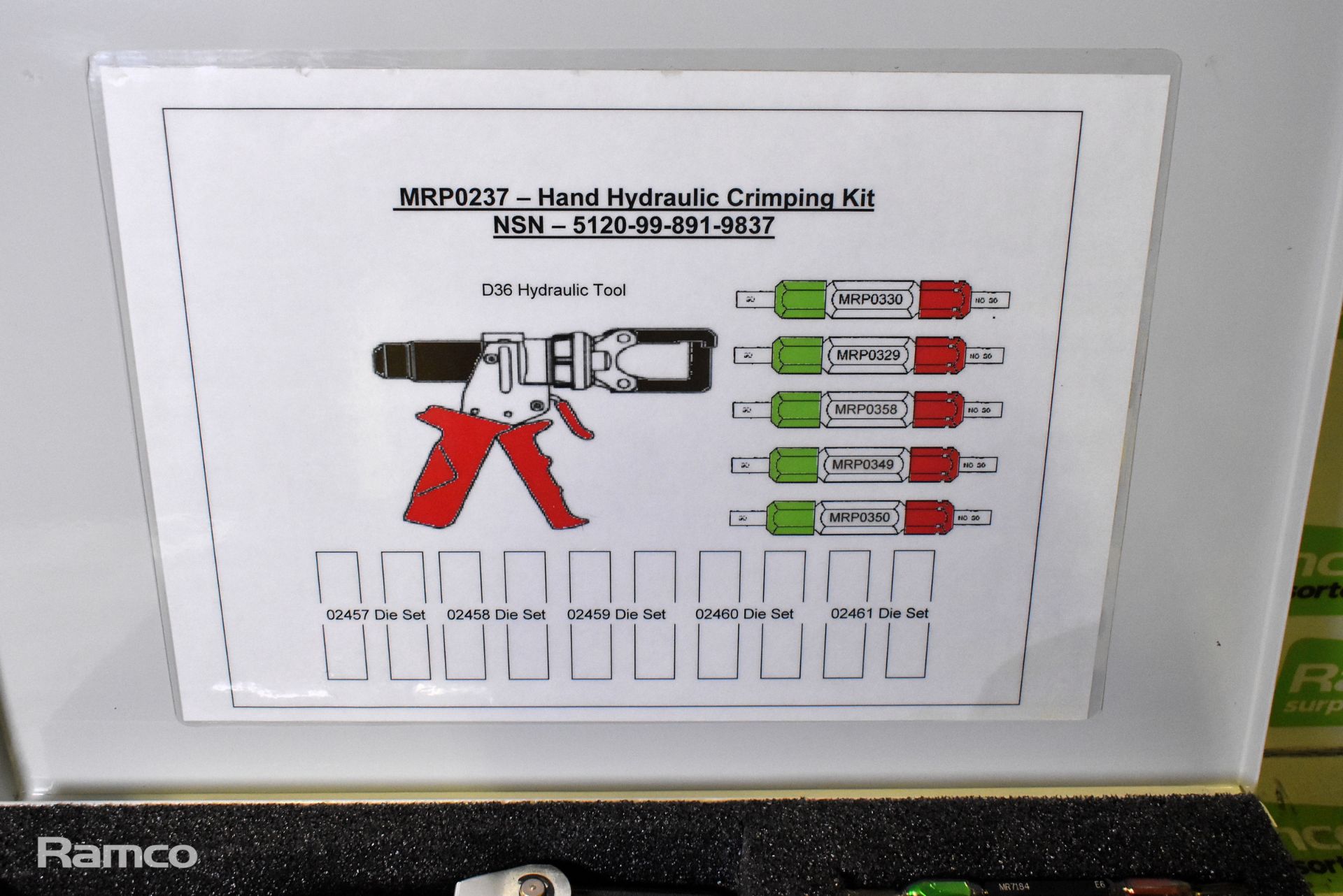 Glenair MRP0237 hand hydraulic crimping tool kit - Image 3 of 10