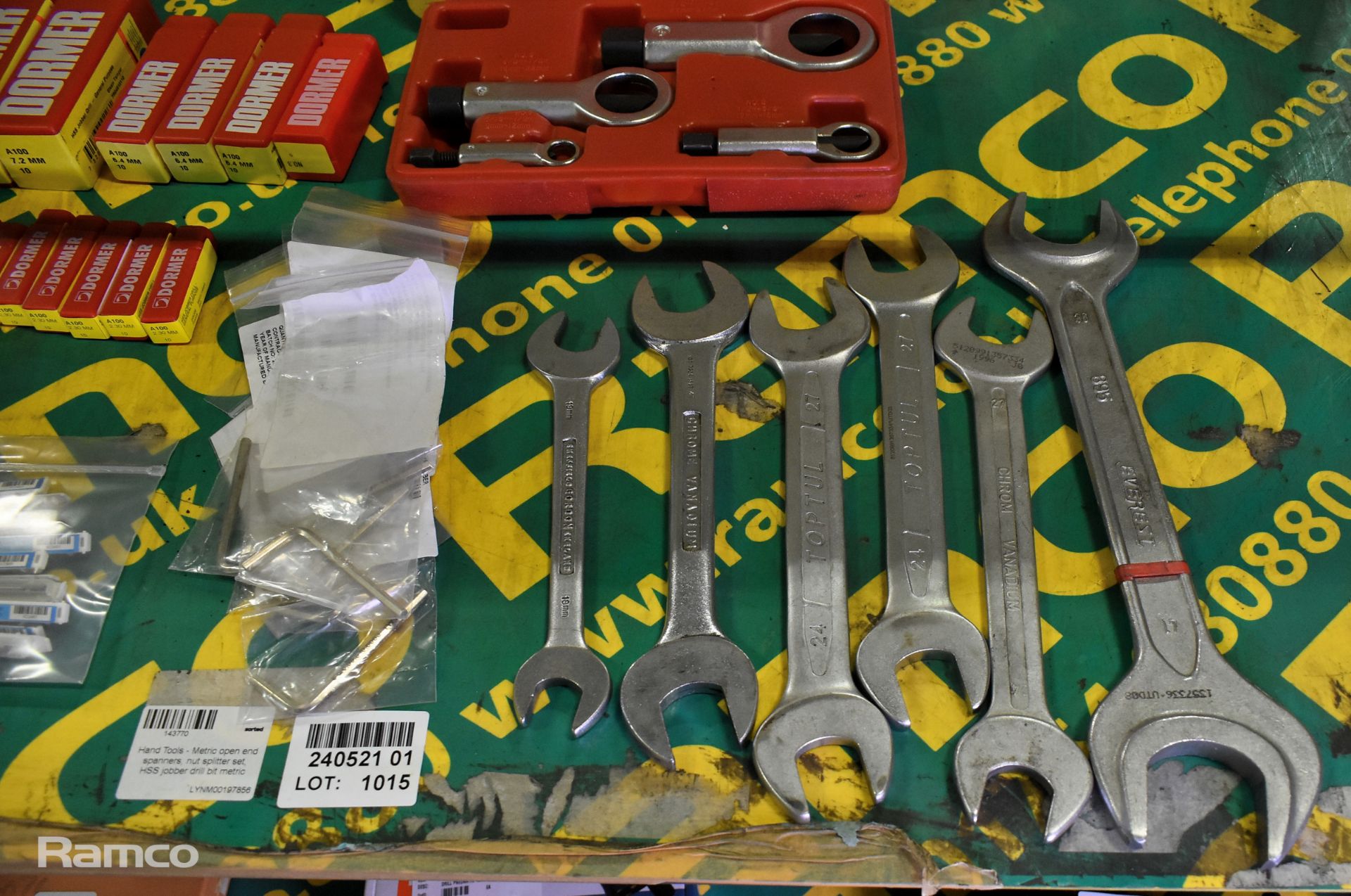 Hand tools - Metric open end spanners, nut splitter set, HSS jobber drill bit metric - Image 8 of 9