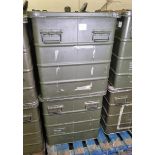 2x Aluminium storage containers - L 790 x W 590 x H 620mm