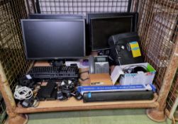 Office equipment - Dell PC monitors, keyboards & mouse, Dymo label printer, paper slicer, shredder
