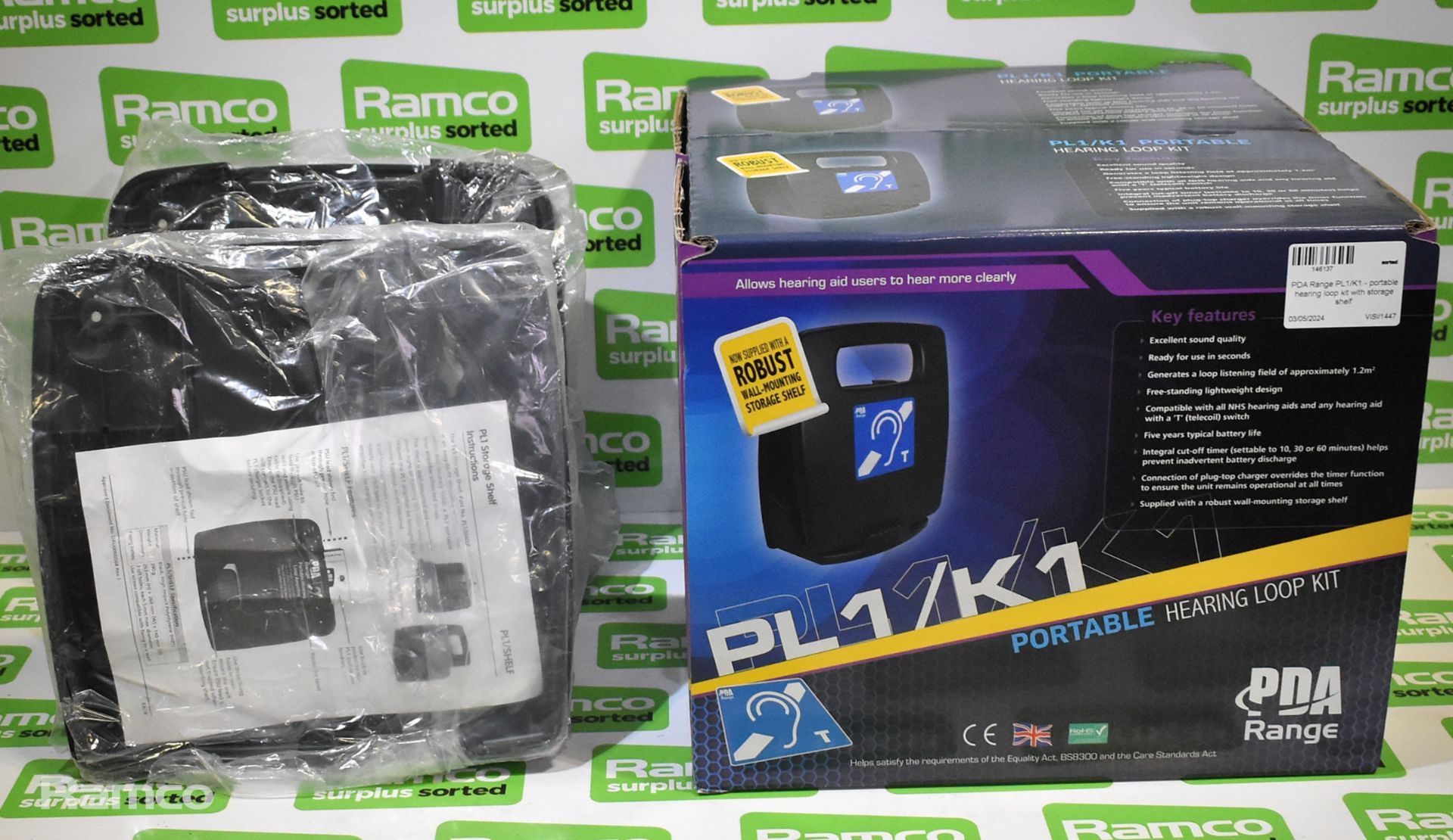 Pda Range 2x PDA Range PL1/K1 portable hearing loop kits with storage shelf