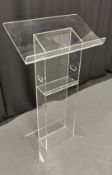 Acrylic lectern in storage case - case dimensions: L 1360 x W 770 x H 430mm