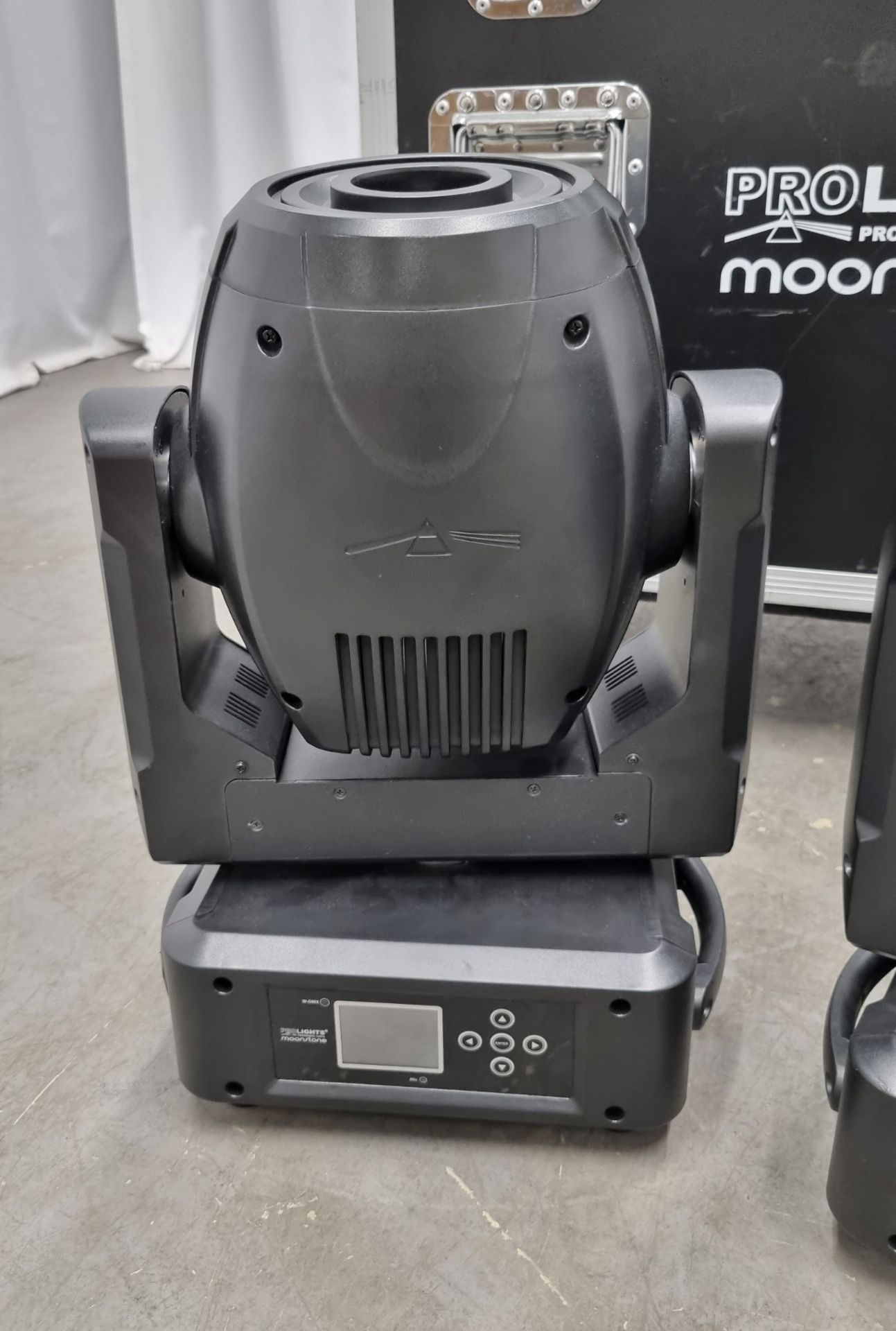 2x Prolights Moonstone LED spot moving head lights with flight case - 1x LIGHT SPARES OR REPAIRS - Image 3 of 14
