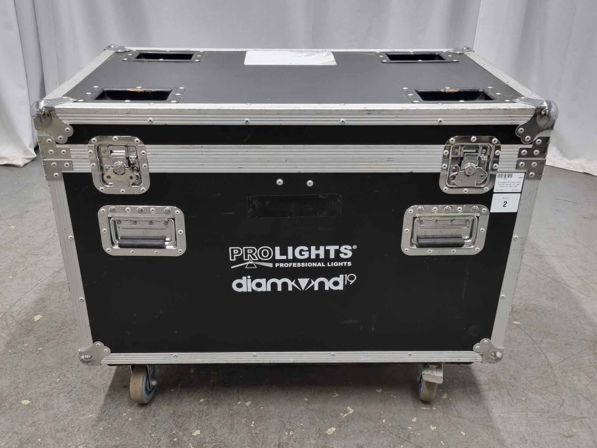 4x Prolights Diamond 19CC 19x15W moving LED wash lights with flight case - Image 10 of 12