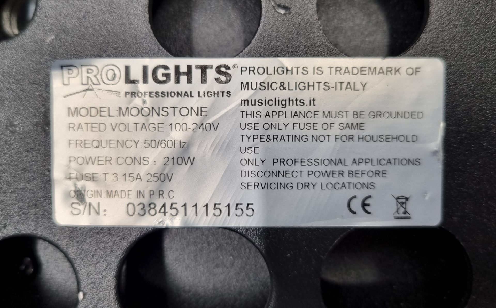 2x Prolights Moonstone LED spot moving head lights with flight case - Image 11 of 12