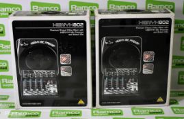 2x Behringer XENYX 802 8-input 2-bus mixers - boxed