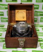 Tapley Meters Ltd decelerometer in wooden storage case