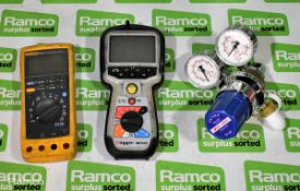BOC 6500 oxygen pressure regulator, Megger MIT420 insulation tester & Fluke 89 IV multimeter