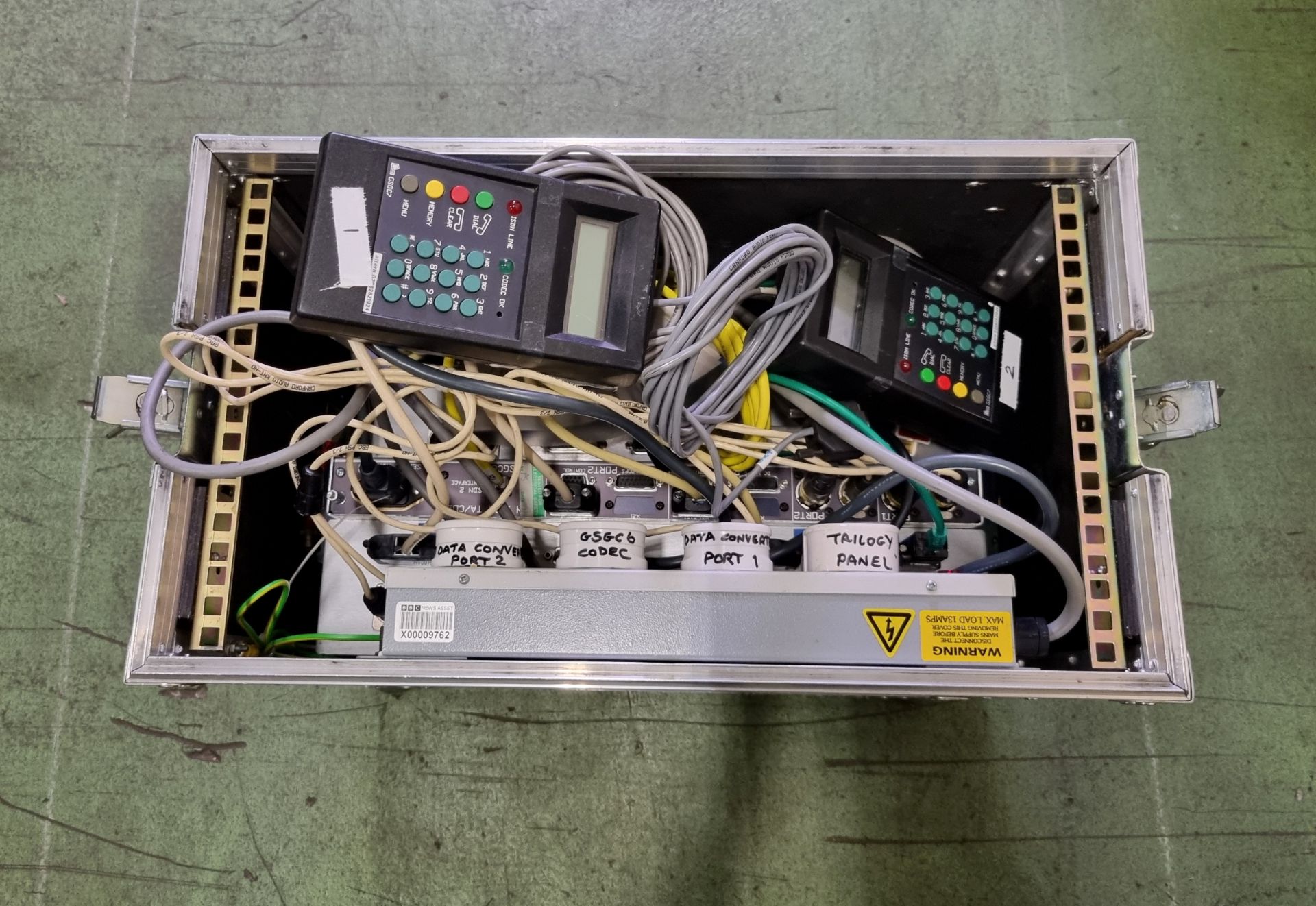 6U rack flight case with data rate converter, Trilogy triple screen ...