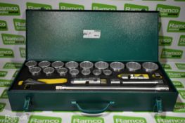 Stahlwille 55A/16/6 3/4 inch drive socket set - 7/8 inch to 2 inch