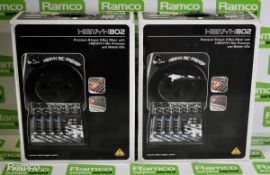 2x Behringer XENYX 802 8-input 2-bus mixers - boxed - NO PSU