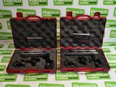 2x H.R. HR 107 engineers DTI test sets - minus dial gauge with cases