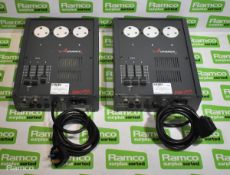 2x Zero 88 Alphapack 2 - 3 channel lighting dimmers with DMX
