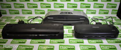 3x paper laminators - Fellowes L80-A4, Fellowes Castillo A4, GBC Fusion 1000L