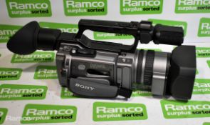 Sony DCR-VX2100E digital video camera recorder with power supply and storage case