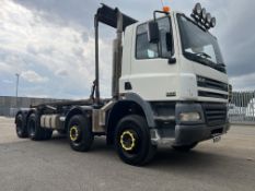 DAF CF 85.340 8x4 hook loader truck with Hyvalift hook loader - 2006 (BU06 DNN) - 267220km