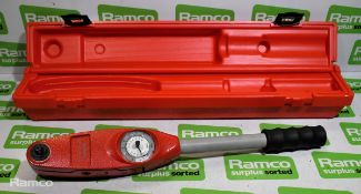 Torqueleader 3/8 inch drive dial indicating torque wrench with case - 0-80nm (0-60lbf.ft)