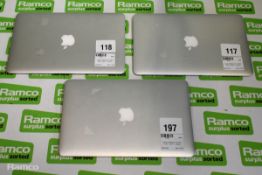 3x Apple MacBook Airs - see description for details