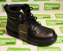3x pairs of Contractor 72SM black safety trainers - UK 6