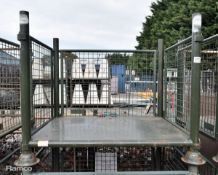 Metal 4 post stillage with 3 sides - W 1260 x D 1040 x 1065mm