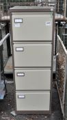 Steel 4 drawer lockable filing cabinet - W 470 x D 622 x H 1312mm