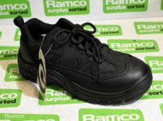 2x pairs of Contractor 72SM black safety trainers - UK 4