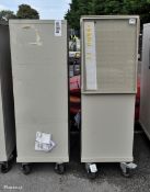 2x Elite mobile maintenance tool cabinets - L 1250 x W 550 x H 1650mm - DAMAGED