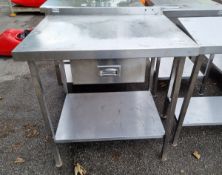 Stainless steel table with upstand - L 900 x W 750 x H 930mm