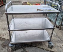 3 tier stainless steel trolley - L 900 x W 550 x H 1000mm
