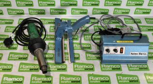 Leister Raychem Thermogun 1600W heat gun & Hulme Martin HM 1000P hand operated portable heat sealer