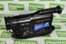 Panasonic RX49 slim palmcorder with battery and charger in travel bag