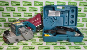Makita 9401 belt sander & Makita GA4530R 110v angle grinder with carry case